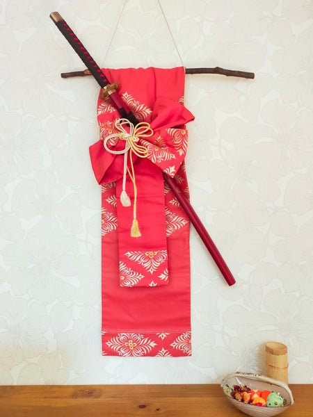 和風 掛軸 着物帯書道 和風 掛軸 着物帯書道