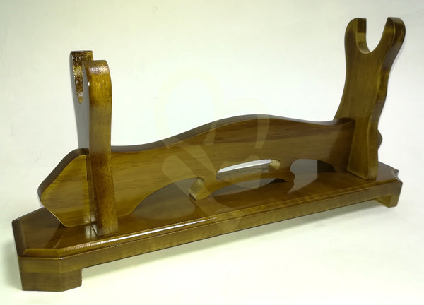 刀掛け 斜め1本掛 高低差あり 1本掛け 1段 刀スタンド 台座付き 無垢材