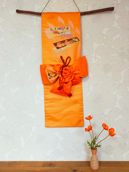 タペストリー 模造刀刀壁掛け 創作掛け軸  帯アート 和モダンインテリア Tapestry N01