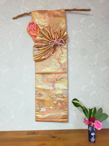 タペストリー テーブルランナーセット 金桜 模造刀刀壁掛け 創作掛け軸  和モダンインテリア Tapestry F03