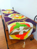 タペストリー テーブルランナーのセット 紫生地 飛鳥 正絹 模造刀刀壁掛け 創作掛け軸  帯アート 和風インテリア Tapestry F06
